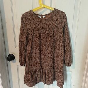 GAP Brown Leopard Print Kids Dress